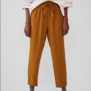 Zara Highwaist Paperbag Trousers In Mustard Size M